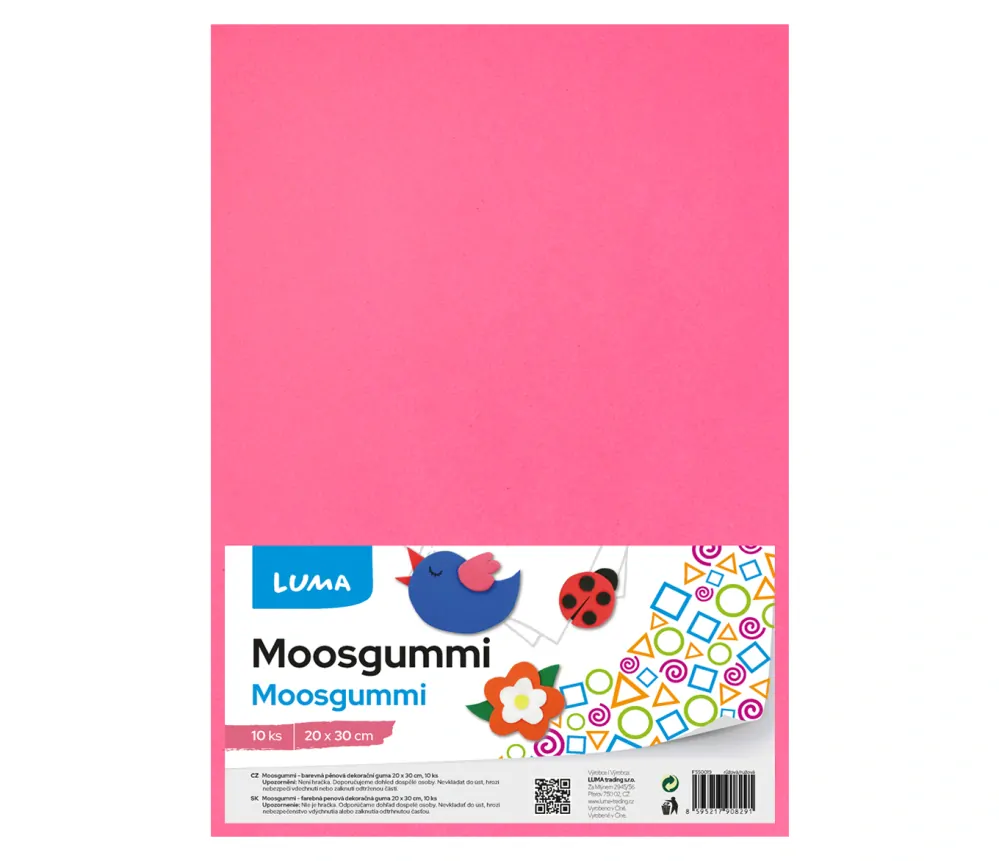 MOOSGUMMI A4 RŮŽOVÁ LUMA