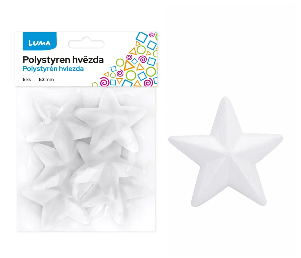 POLYSTYREN - HVĚZDA 63mm LUMA