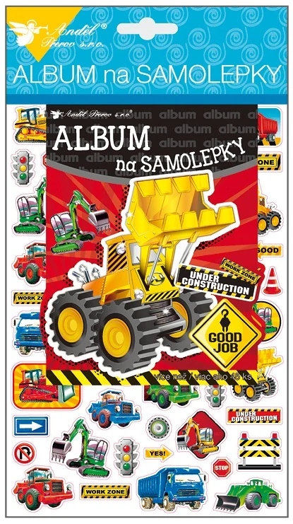 ALBUM NA SAMOLEPKY HOLOGRAM 45 SAMOLEPEK 16x29 cm PRACOVNÍ STROJE