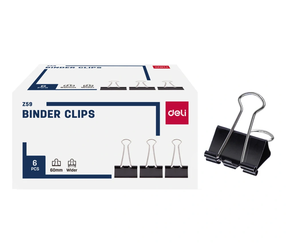 BINDER CLIP 60mm, 6ks DELI EZ59