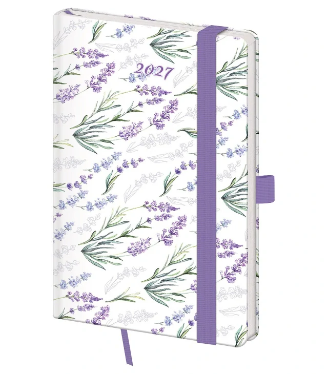 TÝDENNÍ DIÁŘ KAPESNÍ VARIO LAVENDER S GUMIČKOU