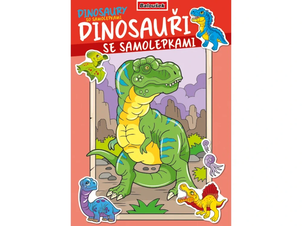 OMALOVÁNKY A4 SE SAMOLEPKAMI DINOSAUŘI