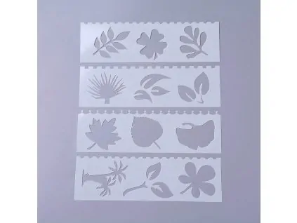 PLASTOVÁ ŠABLONA SADA 8 KS 186x56mm MIX MOTIVŮ