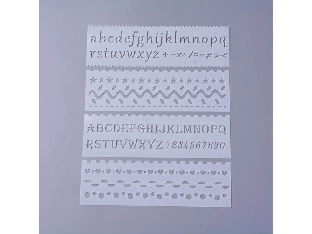 PLASTOVÁ ŠABLONA SADA 8 KS 186x56mm MIX MOTIVŮ