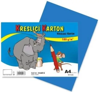KARTON KRESLÍCÍ BAREVNÝ A4 180G MODRÝ