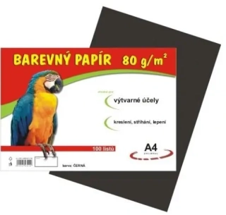 PAPÍR NÁČRTKOVÝ A4 80G ČERNÝ