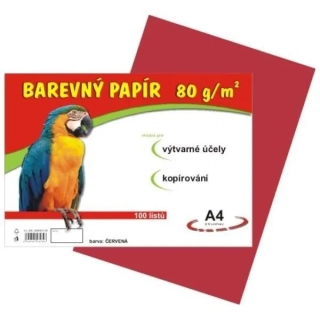 PAPÍR NÁČRTKOVÝ A4 80G ČERVENÝ