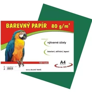 PAPÍR NÁČRTKOVÝ A4 80G TMAVĚ ZELENÝ 100 KS