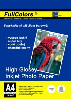 FOTOPAPÍR EUROPEN A4 230G – VYSOCE LESKLÝ 1KS