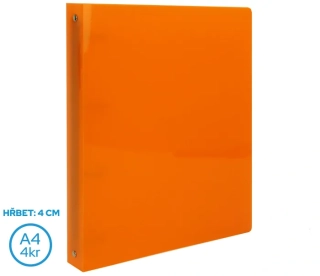 POŘADAČ LUMA A4/40MM 4 KROUŽKOVÝ ORANŽOVÝ