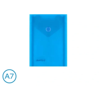 OBAL SPISOVÝ NA VÝŠKU S KLOPOU A DRUKEM A7 LUMA, MODRÝ