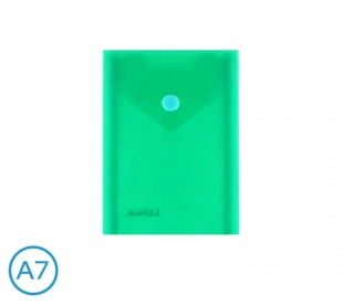 OBAL SPISOVÝ NA VÝŠKU S KLOPOU A DRUKEM A7 LUMA, ZELENÝ