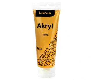 BARVY AKRYLOVÉ 75ML,  METAL ZLATÁ LUMA