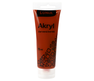 BARVY AKRYLOVÉ 75ML, ČERVENÁ BORDÓ LUMA