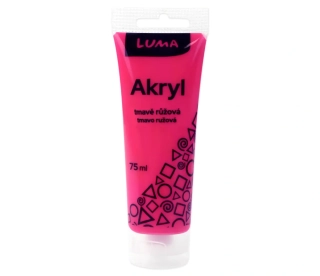BARVY AKRYLOVÉ 75ML, RŮŽOVÁ TMAVĚ LUMA