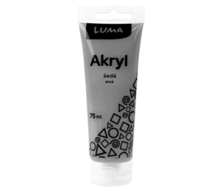 BARVY AKRYLOVÉ 75ML, ŠEDÁ LUMA