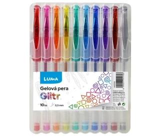 GELOVÉ PERO 10 BAREV GLITR, LUMA