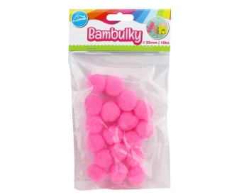 BAMBULKY RŮŽOVÉ, 18KS 25MM LUMA