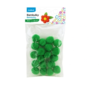 BAMBULKY ZELENÉ, 18KS 25MM LUMA