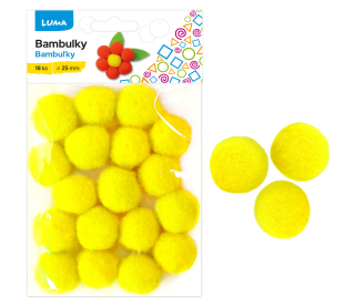 BAMBULKY ŽLUTÉ, 18KS 25MM LUMA