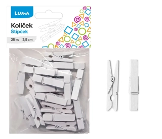 KOLÍČEK 3,5CM BÍLÝ, 25KS LUMA