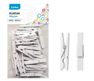 KOLÍČEK 4,5CM BÍLÝ, 25KS LUMA