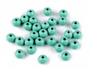 DŘEVĚNÉ KORÁLKY Ø10 mm, 20 g MINT
