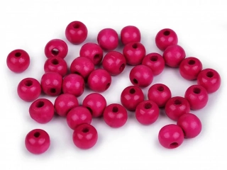 DŘEVĚNÉ KORÁLKY Ø10 mm, 20 g RŮŽOVÁ MALNOVÁ