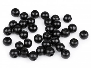 DŘEVĚNÉ KORÁLKY Ø10 mm, 20 g ČERNÁ