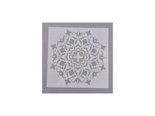 PLASTOVÁ ŠABLONA 15x15cm MANDALA VLOČKA, 1ks