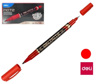 POPISOVAČ DELI EU10440 ČERVENÝ OBOUSTRANNÝ PERMANENT (3616)