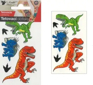 TETOVACÍ OBTISKY  10,5x6 cm VELCÍ DINOSAUŘI
