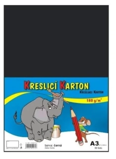 KARTON KRESLÍCÍ BAREVNÝ A3 180g ČERNÝ