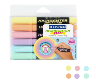 ZVÝRAZŇOVAČ CENTROPEN 8542/6 FLEXI PASTELOVÝ