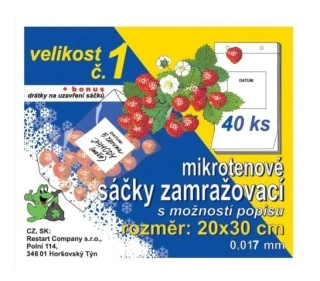 SÁČEK ZAMRAZOVACÍ č.1 20x30/ 40ks ČIRÝ
