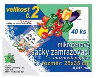 SÁČEK ZAMRAZOVACÍ č.2 25x35/ 40ks ČIRÝ