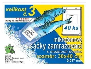 SÁČEK ZAMRAZOVACÍ č.3 30x40/ 40ks ČIRÝ