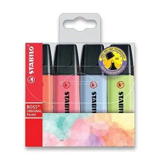 ZVÝRAZŇOVAČ STABILO BOSS ORIGINAL PASTEL NEW COLOR SADA 4 KS