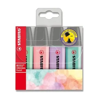 ZVÝRAZŇOVAČ STABILO BOSS ORIGINAL PASTEL SADA 4 KS