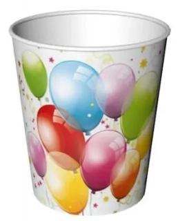 PAPÍROVÝ KEMLÍMEK 0,25l/8 ks BIRTHDAY BALLOONS K028601