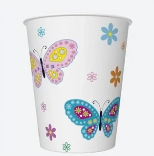 PAPÍROVÝ KEMLÍMEK 0,25l/8 ks GRAPHIC COLOUR BUTTERFLIES WITH FLOWERS K028701