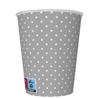 PAPÍROVÝ KEMLÍMEK 0,25l/8 ks WHITE DOTS ON GREY K036805