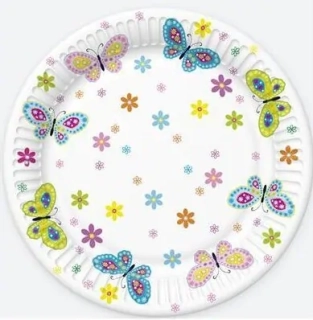 TALÍŘ PAPÍROVÝ VELKÝ GRAPHIC COLOUR BUTTERFLIES WITH FLOWERS 028701