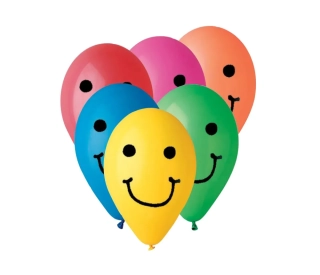 BALÓNKY 10ks OBYČ S POTISKEM SMILE