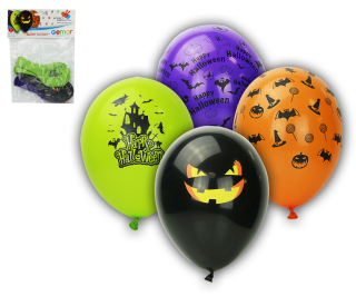 BALÓNKY 5ks OBYČ S POTISKEM HALLOWEEN