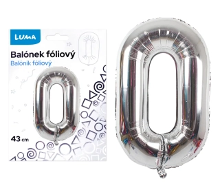 BALÓNEK FOLIOVÝ č. 0 STŘÍBRNÝ 43cm LUMA