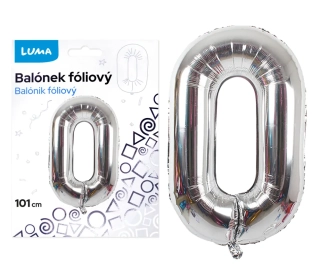 BALÓNEK FOLIOVÝ č. 0 STŘÍBRNÝ 101cm LUMA