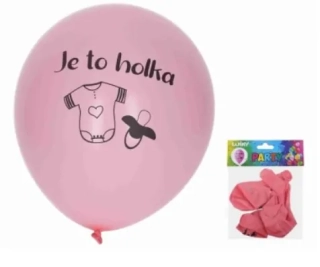BALÓNKY 5ks OBYČ S POTISKEM JE TO HOLKA