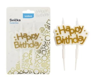 SVÍČKA HAPPY BIRTHDAY ZLATÁ LUMA
