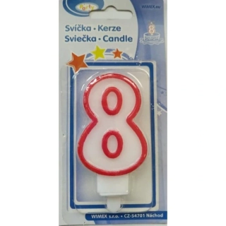 DORTOVÁ SVÍČKA č.8 ČERVENÝ LEM
